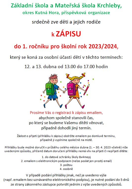 Zápis do 1. třídy