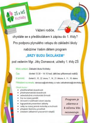 Přípravný program "BRZY BUDU ŠKOLÁKEM" 1